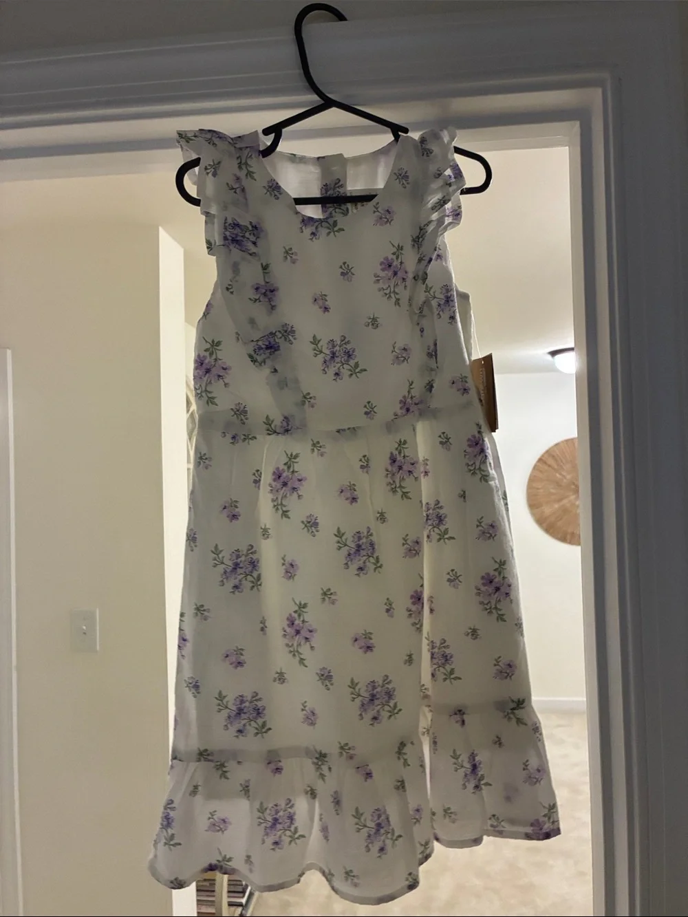 Gymboree White Dress with Purple Floral Print